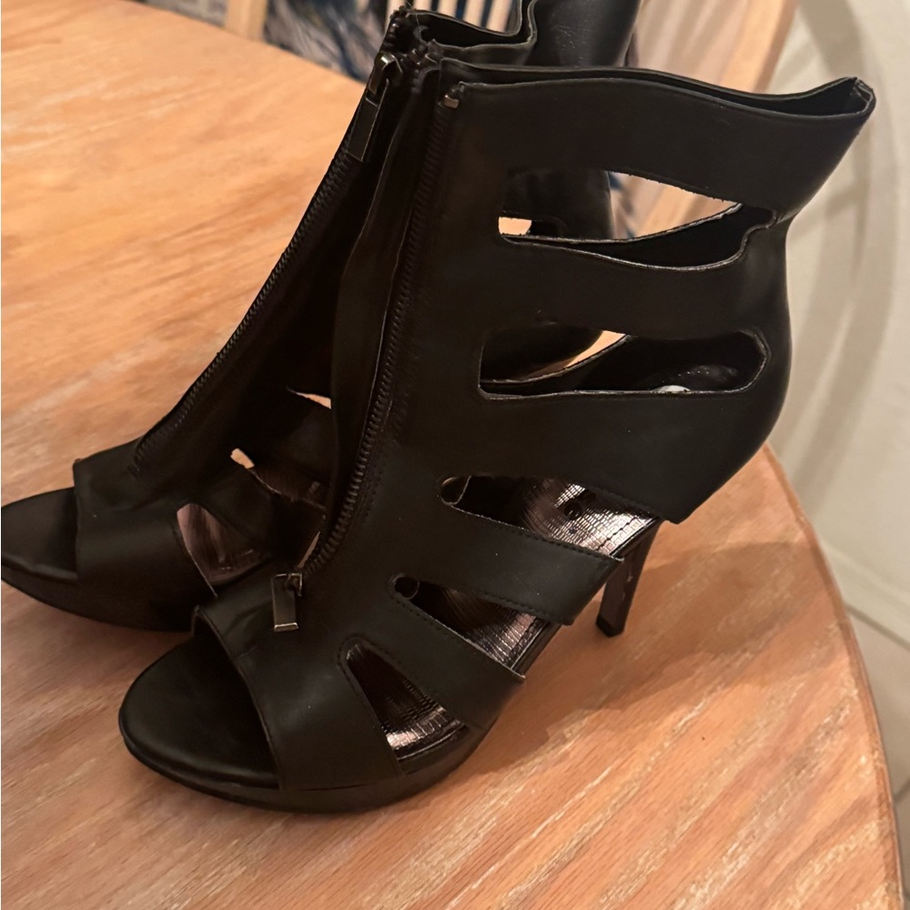 Domino Dollhouse Black Cutout Heels